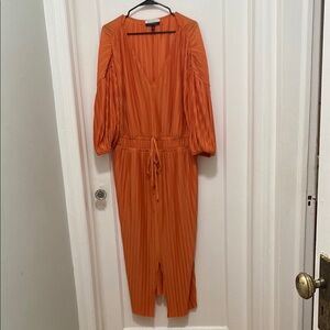 Eloquii Vibrant Orange Midi Dress